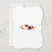 Burgundy Marsala Blume Gold Frame Wedding Einladung (Rückseite)