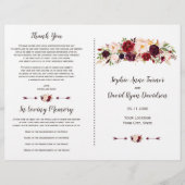 Burgundy Marsala Blush Bloral Wedding Program (Vorderseite)