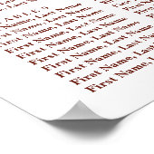 Burgundy Marsala Blush Boho Hochzeitstabelle Poster (Ecke)