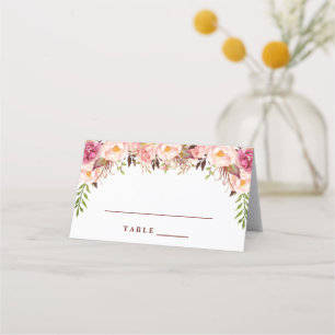 Burgundy Marsala Blush Boho Wedding Escort Cards Platzkarte