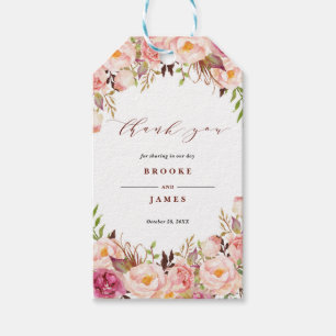 Burgundy Marsala Blush Boho Wedding Vielen Dank Ta Geschenkanhänger