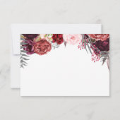 Burgundy Marsala Blush Peony Wedding RSVP Cards Karte (Rückseite)