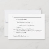 Burgundy Marsala Blush with Meal - White RSVP Karte (Rückseite)