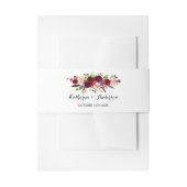 Burgundy Marsala Bohemisch Floral Chic Hochzeit Einladungsbanderole (Vorderseite Beispiel)