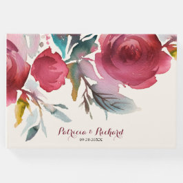 Burgundy Marsala Boho Floral Romantische Hochzeit Gästebuch