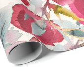Burgundy Marsala Boho Watercolor Floral Pattern Geschenkpapier (Rolleneckpunkt)