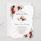 Burgundy Marsala Brautparty Teatro Sociale Bellinz Einladung (Vorderseite)