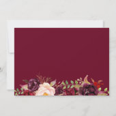 Burgundy Marsala Floral Chic Hochzeit Speichern Si Save The Date (Rückseite)
