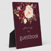 Burgundy Marsala Floral Gästebuch signieren Burgun Fotoplatte (Seite)