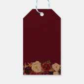 Burgundy Marsala Floral Gastgeschenk Hochzeit Viel Geschenkanhänger (Rückseite)