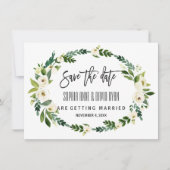 Burgundy Marsala Floral Handwriting Save the Date (Vorderseite)