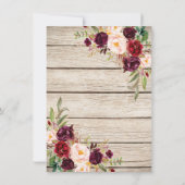 Burgundy Marsala Floral Lantern Probe Dinner Einladung (Rückseite)