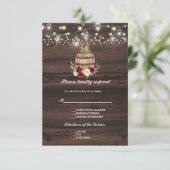 Burgundy Marsala Floral Lantern Wedding RSVP Karte (Stehend Vorderseite)