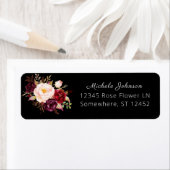 Burgundy Marsala Floral Rücksendeadresse 2 Black (Insitu)