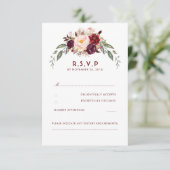 Burgundy Marsala Floral UAWG RSVP Karte (Stehend Vorderseite)