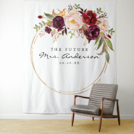 Burgundy Marsala Future Frau Brautparty Backdrop Wandteppich