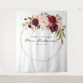 Burgundy Marsala Future Frau Brautparty Backdrop Wandteppich (Vorderseite)