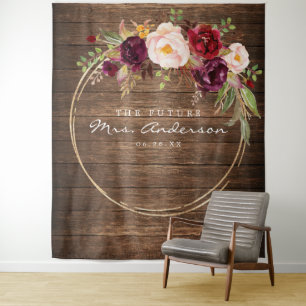 Burgundy Marsala Future Frau Brautparty Backdrop Wandteppich