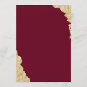 Burgundy Marsala & Gold Wedding Menu Menükarte (Rückseite)