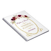 Burgundy Marsala Hochzeit im Herbst Planner Notizblock (Rechte Seite)