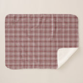 Burgundy Marsala Kariert Sherpadecke (Vorderseite (Horizontal))