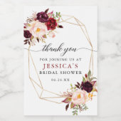 Burgundy Marsala Mini Weinflaschen Etiketten (Einzelnes Label)