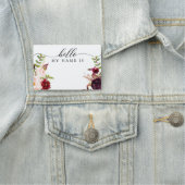 Burgundy Marsala Name Tag Namensschild (Beispiel)