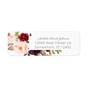 Burgundy Marsala Pink Floral Wedding White