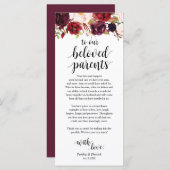 Burgundy Marsala, Platz Einstellung Dankeschön Kar Programm (Vorne/Hinten)