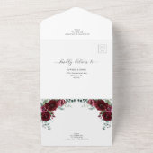 Burgundy Marsala Red Floral Wedding Details UAWG A All In One Einladung (Außenbereich)