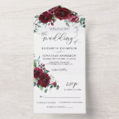 Burgundy Marsala Red Floral Wedding Details UAWG A All In One Einladung (Innen Boden)