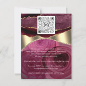 Burgundy Marsala Rose Border QR Code Gold Glitzer (Rückseite)