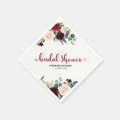 Burgundy Marsala Rote Marine Brautparty Serviette (Ecke)