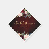 Burgundy Marsala Rote Marine Brautparty Serviette (Ecke)