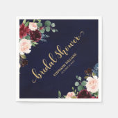 Burgundy Marsala Rote Marine Brautparty Serviette (Vorderseite)