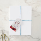 Burgundy Marsala Rote Rosen Blumenkohl Brautparty Geschenkanhänger (Mit Garn)