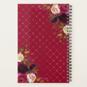 Burgundy Marsala Rustic Floral Chic Wedding Planer (Rückseite)