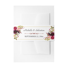 Burgundy Marsala Rustic Floral Einladungsbanderole