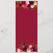 Burgundy Marsala Rustic Floral Wedding Menu Menükarte (Rückseite)