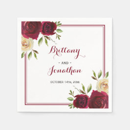 Burgundy Marsala Table Verlobung Hochzeitspapier Serviette