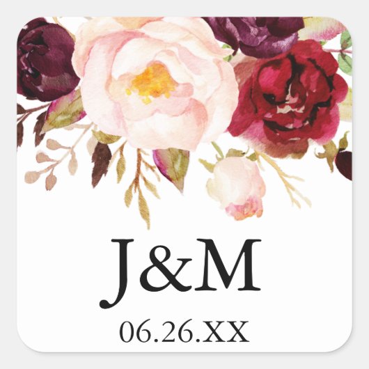 Burgundy Marsala Umschlag Aufkleber - Bevorzugen S (Vorderseite)