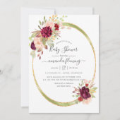 Burgundy-Marsala und Blush Geometric Baby Dusche Einladung (Vorderseite)