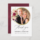 Burgundy-Marsala und Blush Geometric Boho Wedding Dankeskarte (Vorne/Hinten)