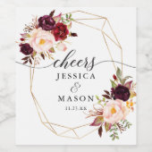 Burgundy Marsala Weinflasche Weinetikett (Einzelnes Label)