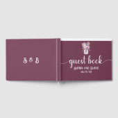 Burgundy Mason Jar mit Blume Hochzeit Gästebuch (Voll)