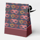 Burgundy Masquerade Masken Muster Geschenkschachtel (Rückseite)