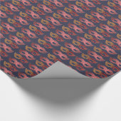 Burgundy Masquerade Masks Pattern Geschenkpapier (Ecke)