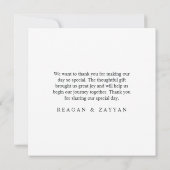 Burgundy Merlot Bloral Wedding Dankeschön Karte (Rückseite)