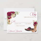 Burgundy Merlot Charro Western Quinceanera RSVP Karte (Vorderseite)