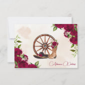 Burgundy Merlot Charro Western Quinceanera RSVP Karte (Rückseite)